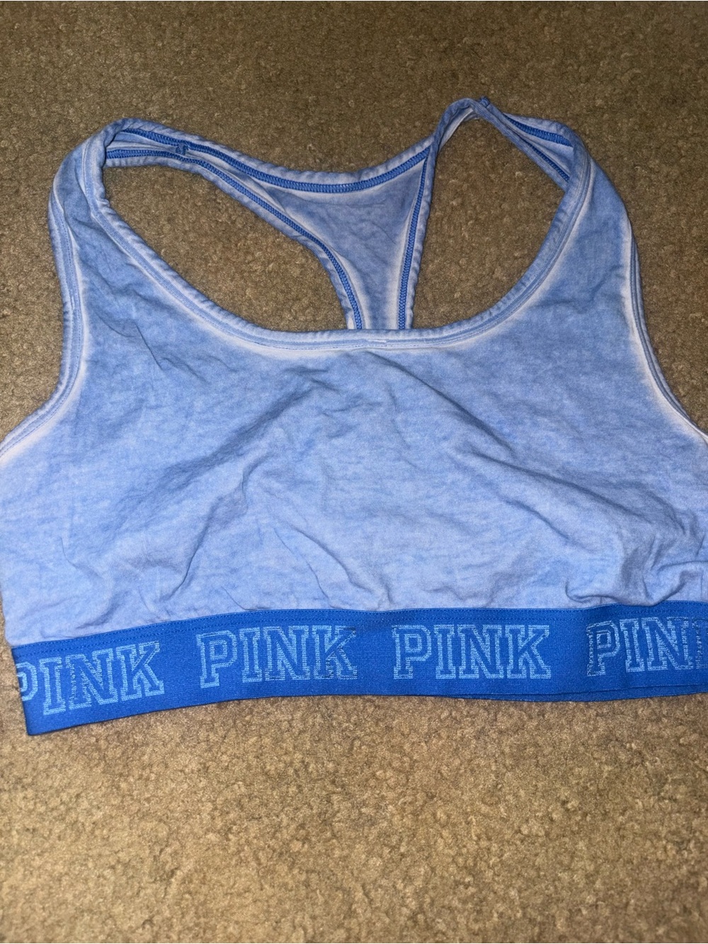 Victoria's Secret Pink Unlined Pink Crop Bra Size Small S/P Blue